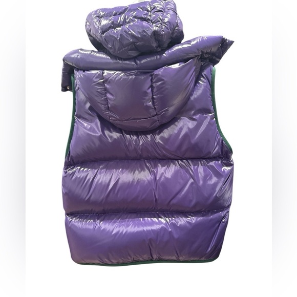 NEW 💯 AUTH Moncler Men's Genius 2 1952 Purple PufferDown Double Hood Lorent Vest - Picture 3 of 15